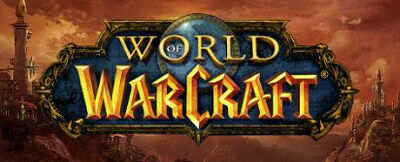 Image du titre World of Warcraft. On y voit en gros le logo de world of warcraft avec en fond, ce qui pourrait s'apparenter à des constructions médiévales.